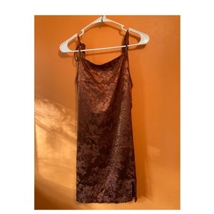 Brown silk dress